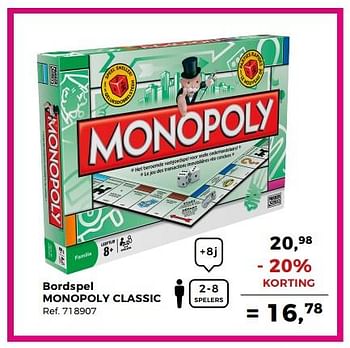 Promoties Bordspel monopoly classic - Hasbro - Geldig van 20/03/2018 tot 24/04/2018 bij Supra Bazar