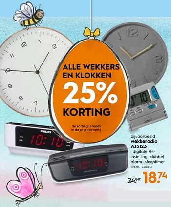Promoties Philips wekkerradio aj3123 - Philips - Geldig van 21/03/2018 tot 03/04/2018 bij Blokker