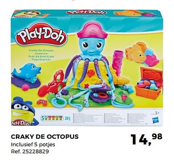 Promoties Craky de octopus play-doh - Hasbro - Geldig van 20/03/2018 tot 24/04/2018 bij Supra Bazar