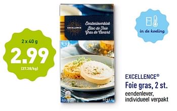 Promoties Excellence foie gras - Huismerk - Aldi - Geldig van 23/03/2018 tot 24/03/2018 bij Aldi