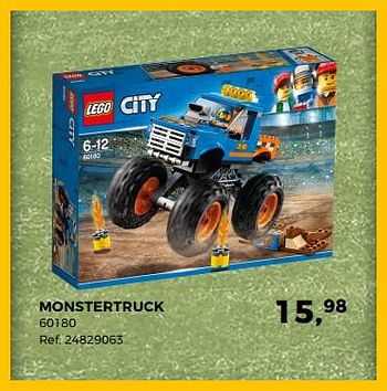 Promoties Lego city monstertruck 60180 - Lego - Geldig van 20/03/2018 tot 24/04/2018 bij Supra Bazar