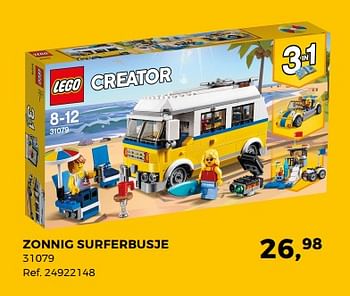 Promotions Lego creator zonnige syrferbusje 31079 - Lego - Valide de 20/03/2018 à 24/04/2018 chez Supra Bazar