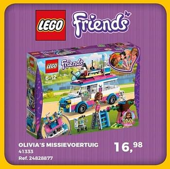 Promoties Lego friends olivia`s missievoertuig 41333 - Lego - Geldig van 20/03/2018 tot 24/04/2018 bij Supra Bazar