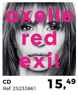 Promoties Axelle red exil cd - Huismerk - Supra Bazar - Geldig van 20/03/2018 tot 24/04/2018 bij Supra Bazar