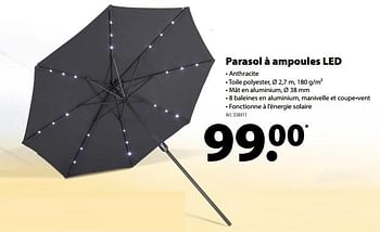Promotions Parasol à ampoules led - Produit maison - Gamma - Valide de 21/03/2018 à 30/06/2018 chez Gamma