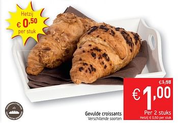 Promoties Gevulde croissants - Huismerk - Intermarche - Geldig van 20/03/2018 tot 25/03/2018 bij Intermarche