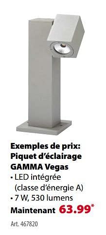 Promotions Piquet d`éclairage gamma vegas - Gamma - Valide de 21/03/2018 à 30/06/2018 chez Gamma
