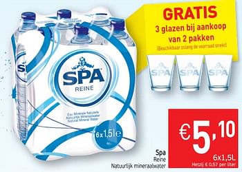Promoties Spa reine natuurlijk mineraalwater - Spa - Geldig van 20/03/2018 tot 25/03/2018 bij Intermarche