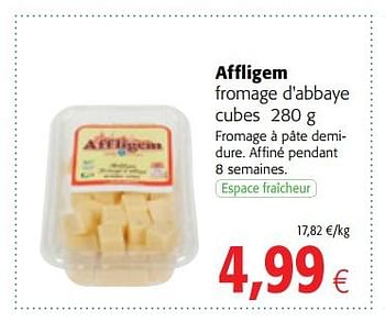 Promotions Affligem fromage d`abbaye cubes - Affligem - Valide de 14/03/2018 à 27/03/2018 chez Colruyt