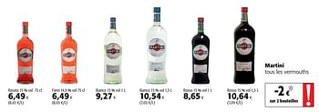 Promotions Martini tous les vermouths - Martini - Valide de 14/03/2018 à 27/03/2018 chez Colruyt