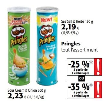 Promoties Pringles tout l`assortiment - Pringles - Geldig van 14/03/2018 tot 27/03/2018 bij Colruyt