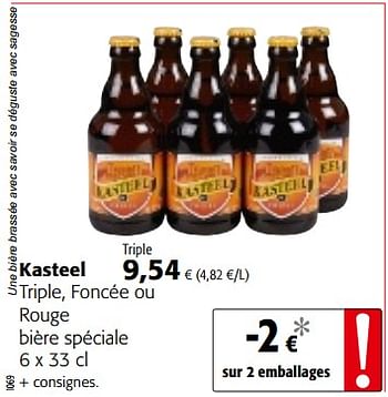 Promotions Kasteel triple, foncée ou rouge bière spéciale - Kasteelbier - Valide de 14/03/2018 à 27/03/2018 chez Colruyt