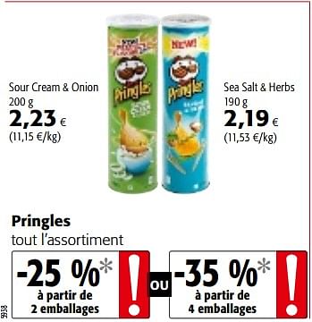 Promotions Pringles tout l`assortiment - Pringles - Valide de 14/03/2018 à 27/03/2018 chez Colruyt