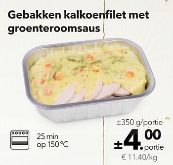 Promoties Gebakken kalkoenfilet met groenteroomsaus - Huismerk - Buurtslagers - Geldig van 23/03/2018 tot 29/03/2018 bij Buurtslagers
