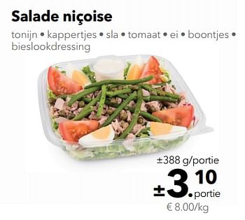 Promotions Salade niçoise - Huismerk - Buurtslagers - Valide de 16/03/2018 à 22/03/2018 chez Buurtslagers