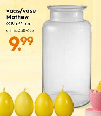 Promotions Vase mathew - Produit maison - Blokker - Valide de 21/03/2018 à 03/04/2018 chez Blokker