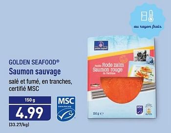 Promotions Saumon sauvage - Golden Seafood - Valide de 19/03/2018 à 24/03/2018 chez Aldi