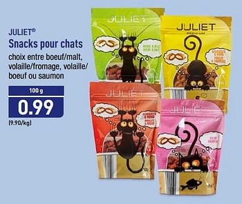 Promoties Snacks pour chats - JULIET - Geldig van 19/03/2018 tot 24/03/2018 bij Aldi