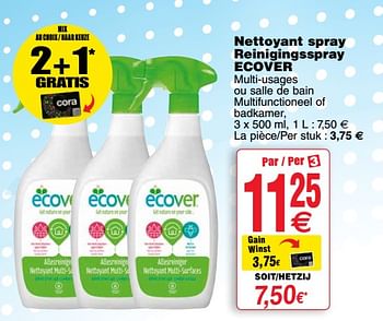 Promoties Nettoyant spray reinigingsspray ecover - Ecover - Geldig van 20/03/2018 tot 26/03/2018 bij Cora
