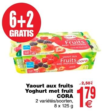 Promoties Yaourt aux fruits yoghurt met fruit cora - Huismerk - Cora - Geldig van 20/03/2018 tot 26/03/2018 bij Cora