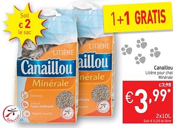 Promotions Canaillou litière pour chat minérale - Canaillou - Valide de 20/03/2018 à 25/03/2018 chez Intermarche