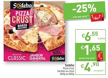 Promotions Sodebo pizza crust - Sodebo - Valide de 20/03/2018 à 25/03/2018 chez Intermarche