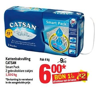Promoties Kattenbakvulling catsan smart pack - Catsan - Geldig van 21/03/2018 tot 03/04/2018 bij Smatch