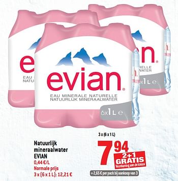 Promoties Natuurlijk mineraalwater evian - Evian - Geldig van 21/03/2018 tot 03/04/2018 bij Match