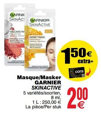 Promoties Masque-masker garnier skinactive - Garnier - Geldig van 20/03/2018 tot 26/03/2018 bij Cora