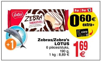 Promoties Zebras-zebra`s lotus - Lotus Bakeries - Geldig van 20/03/2018 tot 26/03/2018 bij Cora