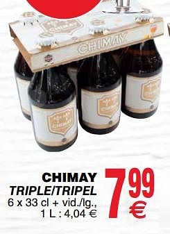 Promotions Chimay triple-tripel - Chimay - Valide de 20/03/2018 à 26/03/2018 chez Cora