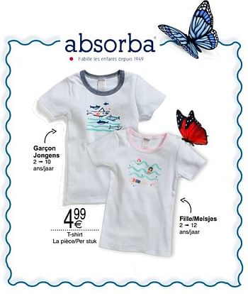Promotions Absorba garçon jongens ou-of fille-meisjes - Absorba - Valide de 20/03/2018 à 31/03/2018 chez Cora