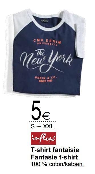 Promoties Influx t-shirt fantaisie fantasie t-shirt - INFLUX - Geldig van 20/03/2018 tot 31/03/2018 bij Cora