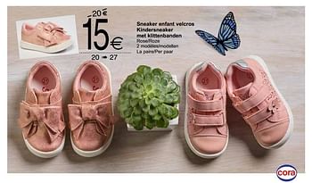 Promotions Sneaker enfant velcros kindersneaker met klittenbanden - Produit maison - Cora - Valide de 20/03/2018 à 31/03/2018 chez Cora