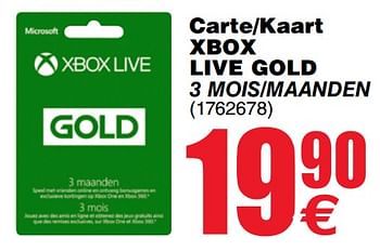 Promotions Xbox live gold carte-kaart live gold - Microsoft - Valide de 20/03/2018 à 31/03/2018 chez Cora