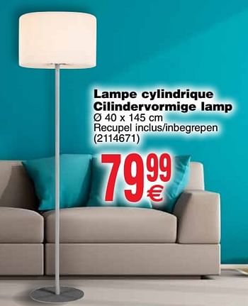 Promoties Lampe cylindrique cilindervormige lamp - Huismerk - Cora - Geldig van 20/03/2018 tot 31/03/2018 bij Cora