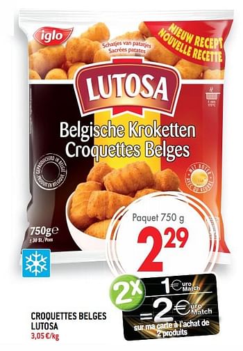 Promoties Croquettes belges lutosa - Lutosa - Geldig van 21/03/2018 tot 03/04/2018 bij Smatch