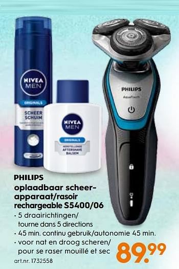Promotions Philips rasoir rechargeable s5400-06 - Philips - Valide de 14/03/2018 à 20/03/2018 chez Blokker