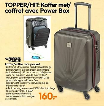 Promoties Princess traveller valise nice pocket - Princess Traveller - Geldig van 14/03/2018 tot 20/03/2018 bij Blokker