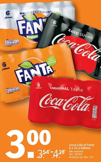 Promoties Coca-cola of fanta - Huismerk - Albert Heijn - Geldig van 19/03/2018 tot 25/03/2018 bij Albert Heijn