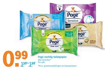 Promoties Page vochtig toiletpapier - Page - Geldig van 19/03/2018 tot 25/03/2018 bij Albert Heijn