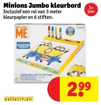 Promoties Minions jumbo kleurbord - Minions - Geldig van 20/03/2018 tot 25/03/2018 bij Kruidvat