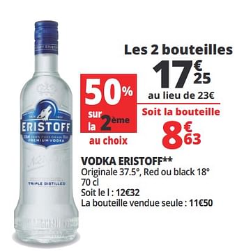 Promotions Vodka eristoff - Eristoff - Valide de 21/03/2018 à 02/04/2018 chez Auchan Ronq