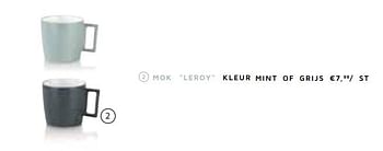 Promoties Mok leroy - Huismerk - Coco Maison - Geldig van 12/03/2018 tot 29/04/2018 bij Coco Maison
