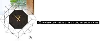 Promoties Wandklok hatsu - Huismerk - Coco Maison - Geldig van 12/03/2018 tot 29/04/2018 bij Coco Maison