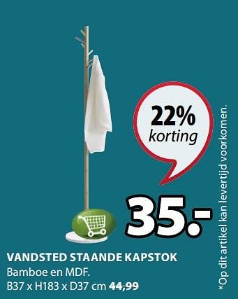 Promotions Vandsted staande kapstok - Produit Maison - Jysk - Valide de 19/03/2018 à 02/04/2018 chez Jysk