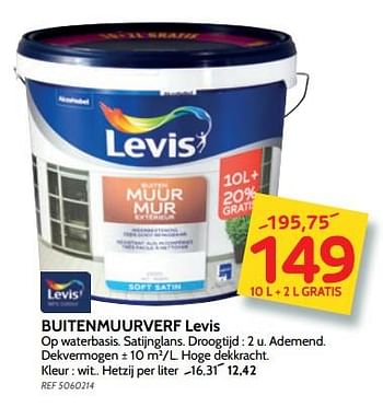 Promoties Buitenmuurverf levis - Levis - Geldig van 27/03/2018 tot 16/04/2018 bij BricoPlanit