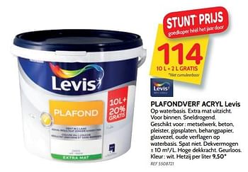 Promoties Plafondverf acryl levis - Levis - Geldig van 27/03/2018 tot 16/04/2018 bij BricoPlanit