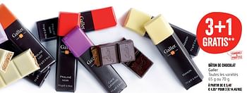 Promoties Bâton de chocolat galler - Galler - Geldig van 22/03/2018 tot 28/03/2018 bij Delhaize