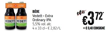 Promotions Bière vedett - extra ordinary ipa - Vedett - Valide de 22/03/2018 à 28/03/2018 chez Delhaize